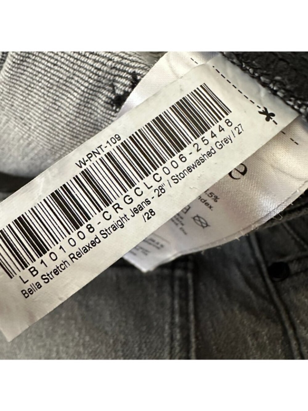 Quince Bella Stretch Straight Leg Relaxed Jeans Women's 27 Stonewashed Gray - Picture 5 of 9